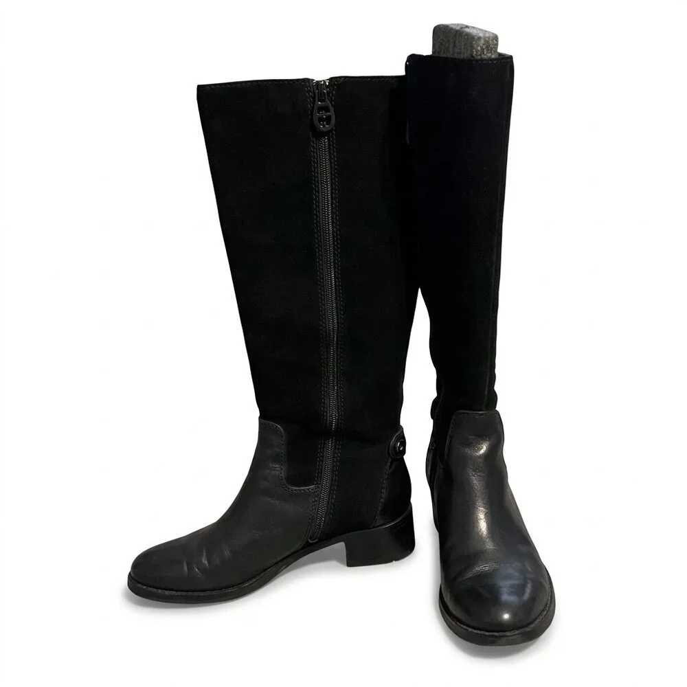 Etienne Aigner Black Knee-High Women's Riding Boots